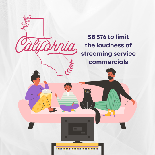 California SB 576 to Limit the Loudness of Streaming Services Commercials