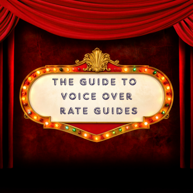 The Guide to Voiceover Rate Guides. Title on a Marquee in a Theater